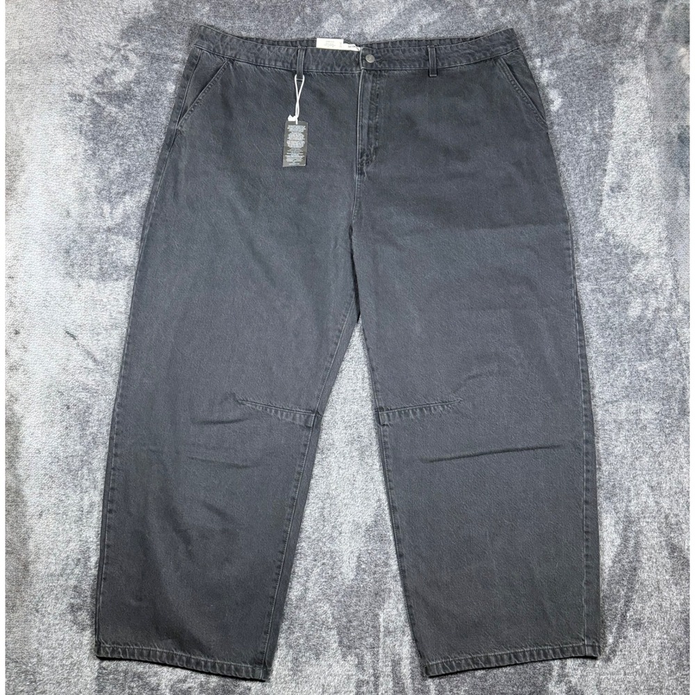 NWT Cotton On Barrel Leg Jeans Womens 42 Graphite Black Horseshoe Denim